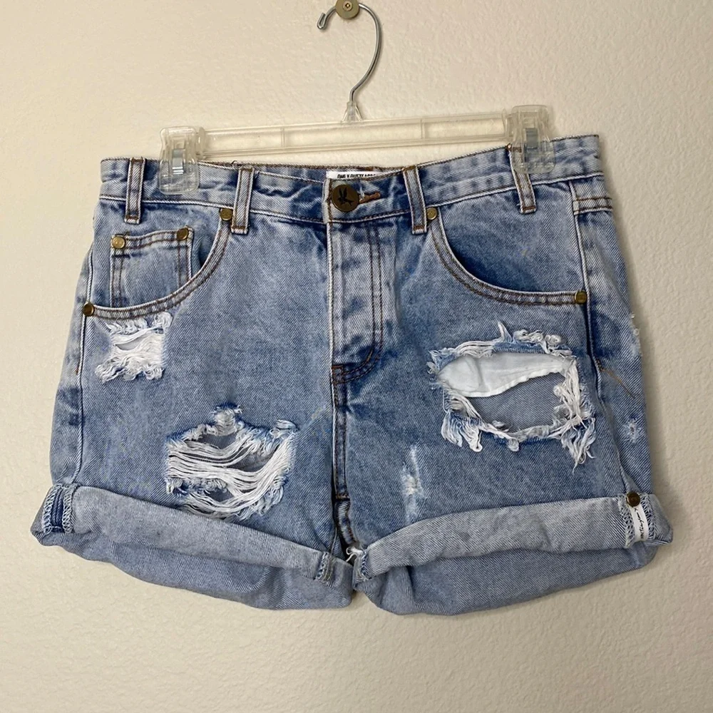 One Teaspoon Anthropologie jean shorts denim women’s 25 distressed